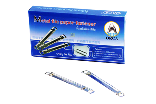 ลิ้นแฟ้มโลหะสีเงิน